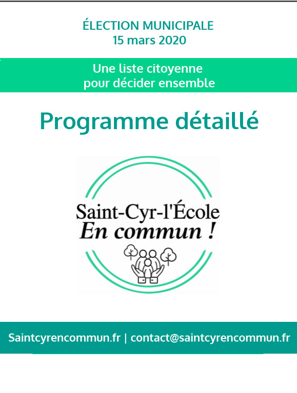 Programme detaille liste citoyenne saint cyr